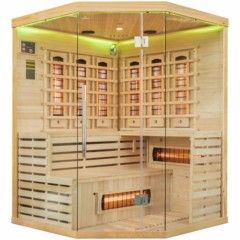 Sauna infrared narożna EA3CR Natural z koloroterapią 4-osobowa