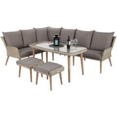 Narożnik ogrodowy technorattanowy Almeria Beige / Beige Melange