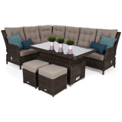 Narożnik ogrodowy technorattanowy Trivento Plus Brown Mat / Brown Melange