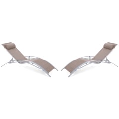 Zestaw leżaków ogrodowych Aruba Silver / Taupe