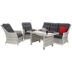 Meble ogrodowe technorattanowe Alicante Light Grey / Grey Melange
