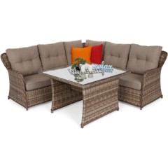 Narożnik ogrodowy technorattanowy Bergamo Ginger / Brown Melange