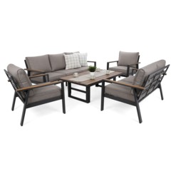 Meble ogrodowe aluminiowe Turyn Dark Grey / Beige Melange