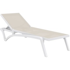 Leżak ogrodowy Siesta Pacific White / Taupe