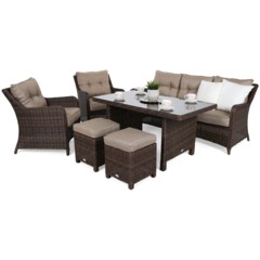 Meble ogrodowe technorattanowe California Brown Mat / Brown Melange