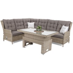 Narożnik ogrodowy technorattanowy Trivento Beige / Beige Melange