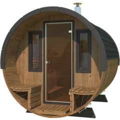 Sauna fińska zewnętrzna Lux Barrelsauna 235 x 280 cm