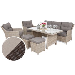 Meble ogrodowe technorattanowe California Brown Mat / Brown Melange
