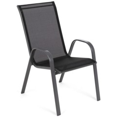 Krzesło metalowe ogrodowe Sevilla Grey / Black