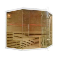 Sauna fińska narożna EA5 White z piecem