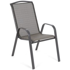 Krzesło ogrodowe metalowe Atlanta Grey / Black Diamond