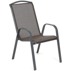 Krzesło ogrodowe metalowe Atlanta Grey / Brown Triangles