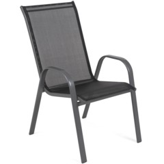 Krzesło metalowe ogrodowe Sevilla Grey / Black