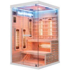 Sauna infrared narożna EP2CRS White z panelami solnymi