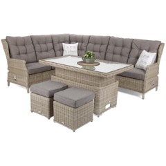 Narożnik ogrodowy technorattanowy Trivento Plus Beige / Beige Melange