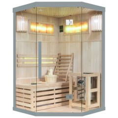 Sauna fińska narożna Nordum Solea 2-osobowa szara