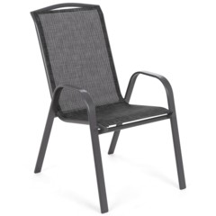 Krzesło ogrodowe metalowe Atlanta Grey / Black Melange