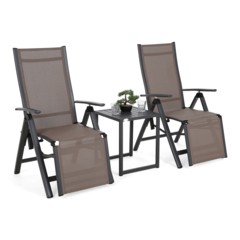 Zestaw krzeseł ogrodowych Ibiza Relax Grey / Taupe ze stolikiem Cuba Grey