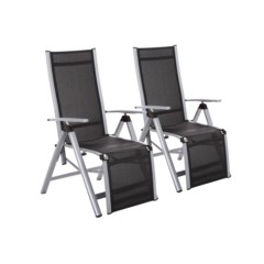 Zestaw krzeseł ogrodowych aluminiowych Ibiza Relax Silver / Black