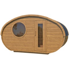 Sauna fińska zewnętrzna Hobbit Mini 195 x 400 cm