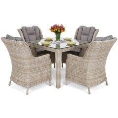 Meble ogrodowe technorattanowe Bristol Square Beige / Beige Melange 4+1