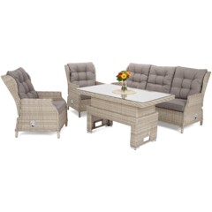 Meble ogrodowe technorattanowe Trivento Beige / Beige Melange