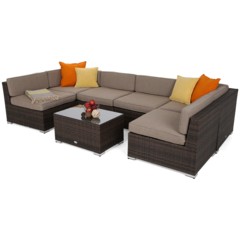 Narożnik technorattanowy Kansas Maxi Brown Mat / Brown Melange