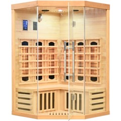 Sauna infrared narożna Nordum Basic 2-osobowa naturalna