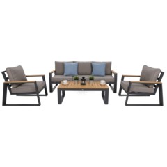 Meble ogrodowe aluminiowe Rimini Dark Grey / Beige Melange