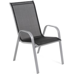 Krzesło metalowe ogrodowe Sevilla Silver / Black