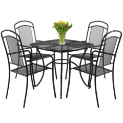 Meble ogrodowe metalowe Venezia Square 4+1 Black