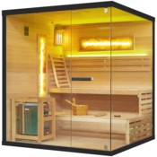 Sauna fińska narożna Nordum Pure 4-osobowa czarna II. gatunek