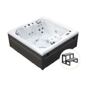 Wanna ogrodowa z hydromasażem Aquess Lunari 3101 3-osobowa + Schodki Aquess do wanny ogrodowej z hydromasażem