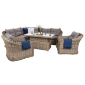 Narożny zestaw mebli ogrodowych Foggia Comfort Beige / Beige Melange