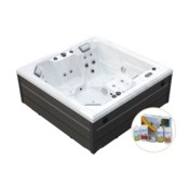 Wanna ogrodowa z hydromasażem Aquess Lunari 3101 3-osobowa + Zestaw do wanny Whirlpool Set 1 Chemoform