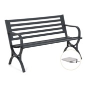 Ławka ogrodowa metalowa Simple Grey + Poduszka na krzesło Sumba Grey Melange