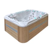 Wanna ogrodowa z hydromasażem Aquess Sensation 6102 3-osobowa Sterling White / OAK
