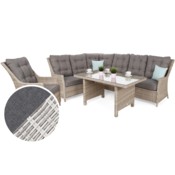 Narożny zestaw mebli ogrodowych lewy Alicante Light Grey / Grey Melange