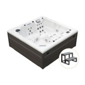Wanna ogrodowa z hydromasażem Aquess Lunari 5102 5-osobowa + Schodki Aquess do wanny ogrodowej z hydromasażem