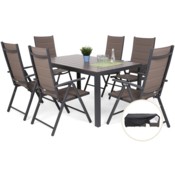 Meble ogrodowe aluminiowe Ibiza 150 cm Grey / Taupe 6+1 + Pokrowiec na meble ogrodowe 150 x 200 x 70 cm czarny