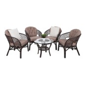 Meble ogrodowe rattanowe Havana Brown / Cappuccino 4+1
