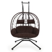 Fotel wiszący 2-osobowy Lugo Black / Brown