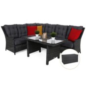Narożnik technorattanowy lewy Alicante Grey / Grey Melange + Skrzynia ogrodowa Lorca Grey