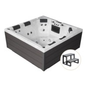 Wanna ogrodowa z hydromasażem Aquess Ellora 5101 6-osobowa + Schodki Aquess do wanny ogrodowej