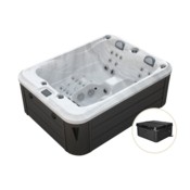 Wanna ogrodowa z hydromasażem Aquess Nevara 2752 3-osobowa + Podnośnik pokrywy Aquess PRO do wanny ogrodowej