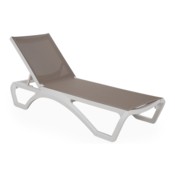 Leżak ogrodowy Monako White / Taupe