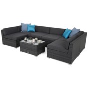Narożnik technorattanowy Kansas Maxi Grey / Grey Melange powystawowy