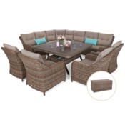 Narożne meble ogrodowe technorattanowe Windsor Ginger / Brown Melange + Skrzynia ogrodowa Lorca Ginger