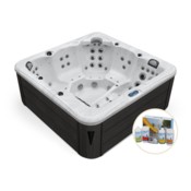 Wanna ogrodowa z hydromasażem Aquess Zenya 7102 6-osobowa + Zestaw do wanny Whirlpool Set 1 Chemoform