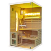 Sauna fińska narożna Nordum Pure 2-osobowa biała